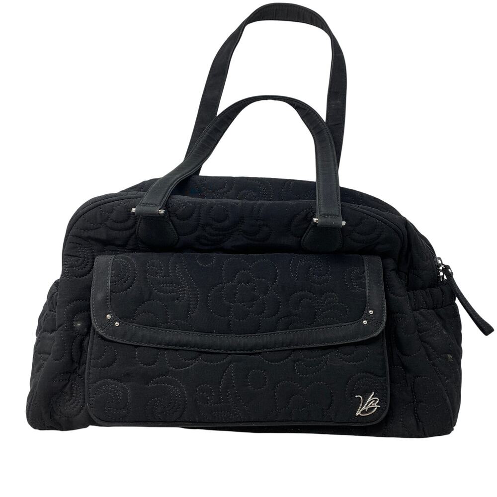 Vera Bradley Diaper Bag Black Quilted Floral Baby Tote Shoulder Bag *NO PAD